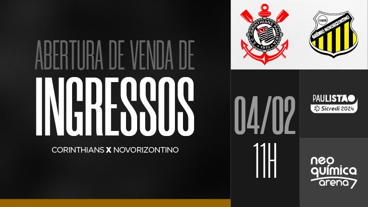 Corinthians x Novorizontino (04/02) – Paulistão Sicredi 2024